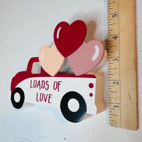 LOADS OF LOVE pickup truck Valentines Day decoration Heart Valentine tiered tray - Picture 7 of 8